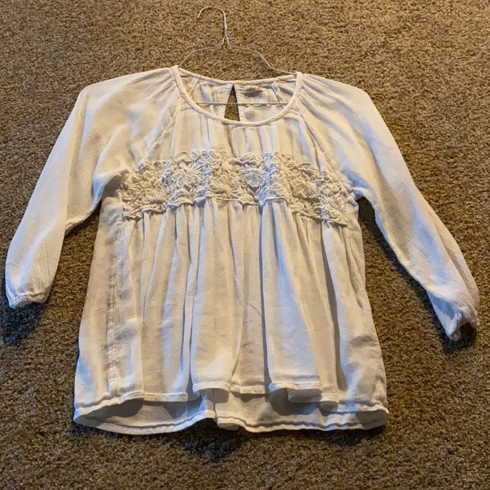 Hollister Lace Peasant Tee Size XS